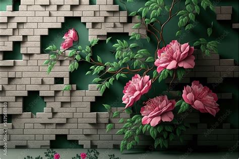 Blossom Bloom Floral Brick Wallpaper – Myindianthings
