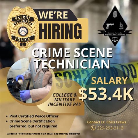 Now Hiring: Crime Scene Technician at the Valdosta Police Department ...