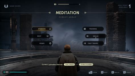 Meditiation Circle and Skill Tree in Star Wars Jedi: Survivor