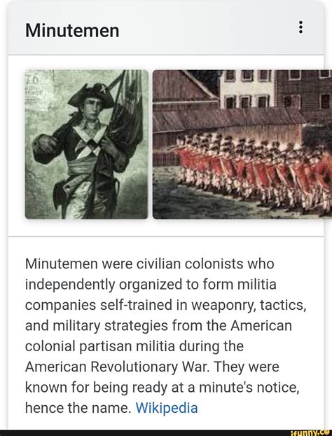 Minutemen Minutemen were civilian colonists who independently organized to form militia ... - is it legal to form a militia