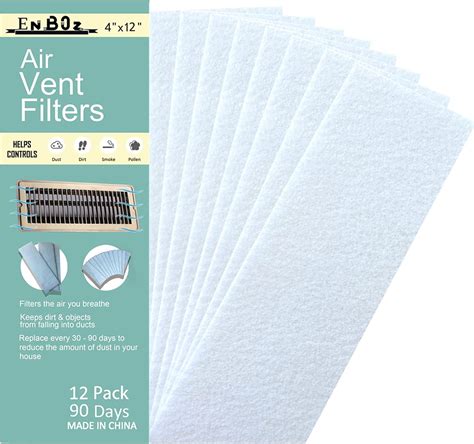 12 Pcs Air Vent Filters 4"x12" -Floor Vent Register Filters-AC Unit or ...