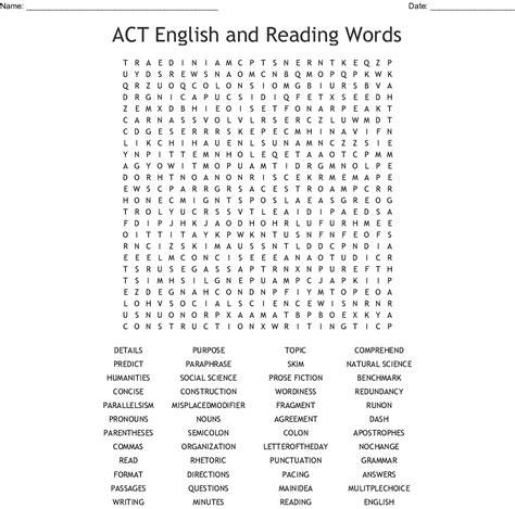 Free Act Worksheets - Printable Word Searches