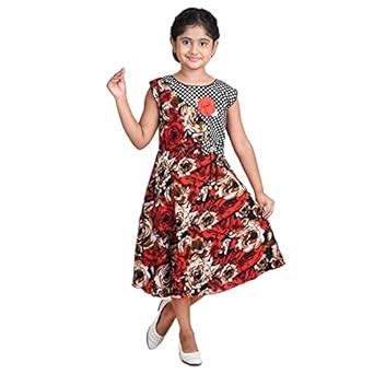 Buy H&L Dubai Girl's Floral Multicolor A-line Frock Dress -8 to 9 yrs ...
