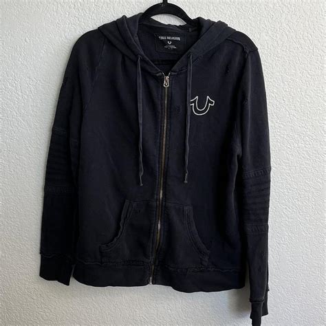 true religion distressed hoodie #truereligion... - Depop