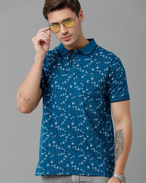 Classic Polo Men's Cotton Half Sleeve Printed Slim Fit Polo Neck Multi