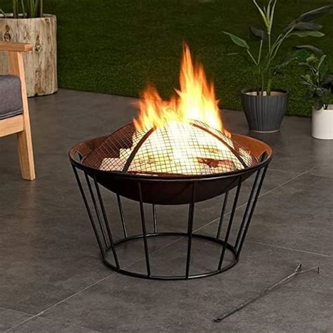 Sigdi/Fire Pits for Garden Steel Fire Bowl Outdoor Fire Brazier for ...