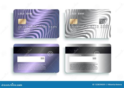 Luxury Credit Card Template Design. Realistic Detailed Silver Credit ...