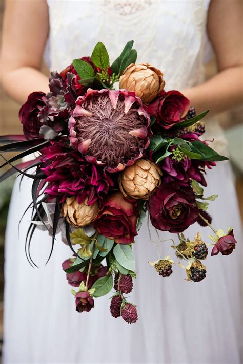 Burgundy Bridal Bouquet | Diy bridal bouquet, Flower bouquet wedding ...