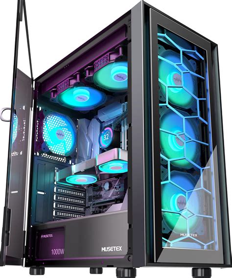 Musetex Atx Pc Case 6 Pwm Argb Fans Pre Installed | Desertcart INDIA
