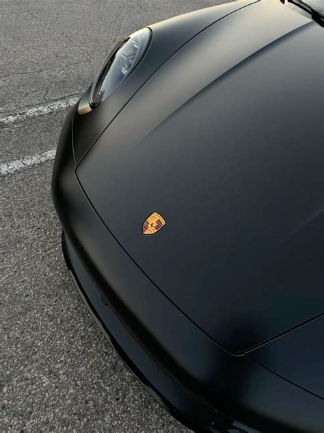Black Porsche | car girl | car aesthetic | matte black car | Black ...