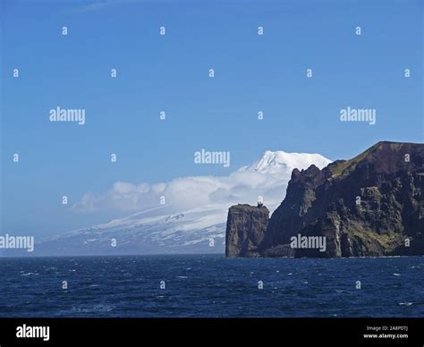 Jan Mayen Island a Norwegian volcanic island in the Arctic Ocean. The ...