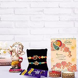 ARCHIES Gold Rudra Bead Rakhi for Brother Rakshabandhan Combo of 1 ...