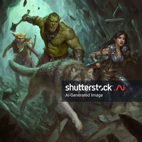 Realistic Style Adventuring Party Escaping Gloomy AI-generated image ...