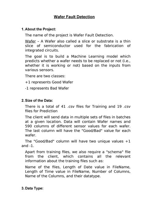 Wafer Fault Detection Project Report - Wafer Fault Detection About the ...