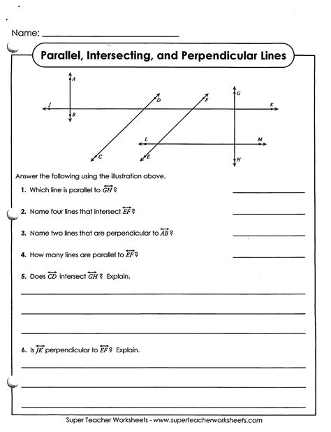 Slopes Of Parallel And Perpendicular Lines Worksheet