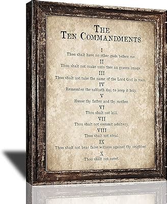 MountFlow 10 Commandments Wall Art Bible Verse Decor Vintage India | Ubuy