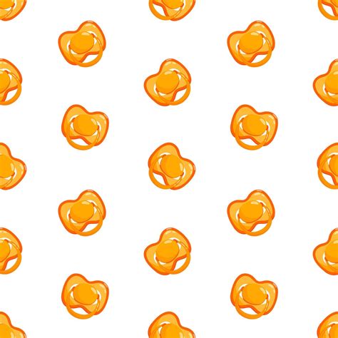 Orange dummies seamless pattern. Front view pacifiers. Background ...