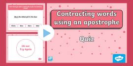 * NEW * Introduction to Shortened Words PowerPoint - Twinkl