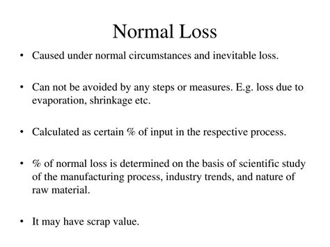 Image result for Normal Loss in Process Costing
