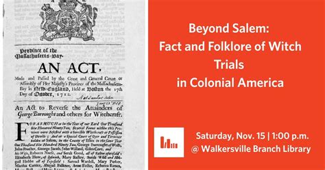 Beyond Salem: Fact and Folklore of Witch Trials in Colonial America ...