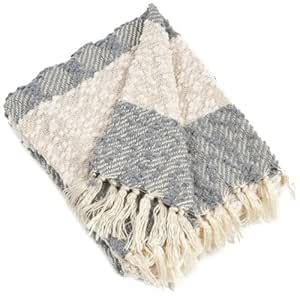 SARO LIFESTYLE TH191.GY5060 Nubby Design Striped Throw, Grey, 50"x60 ...