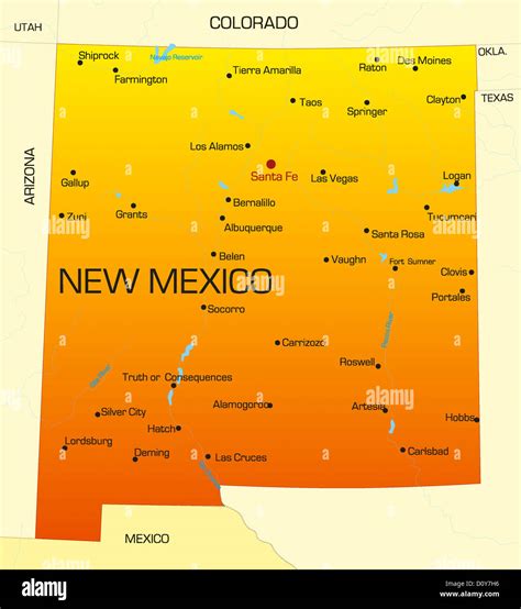 Santa fe new mexico map hi-res stock photography and images - Alamy