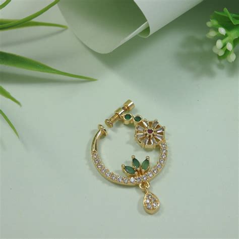 Krishnavi Green NosePin – I Jewels