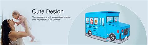 Egab Foldable Storage and Toy Box - Stool Bus Shaped (Blue) : Amazon.in ...