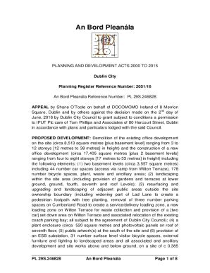 Fillable Online Planning Register Reference Number: 2051/16 Fax Email ...