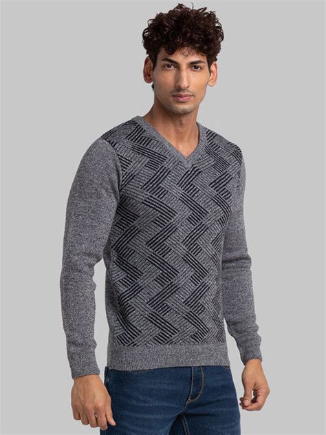 Parx Men Black Jacquard Acrylic Sweater – MyRaymond