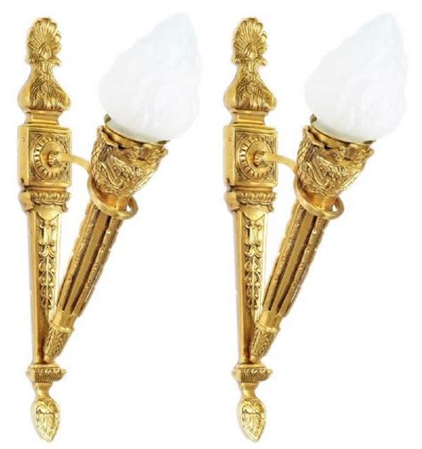 Casa Padrino Ensemble de Appliques Murales Baroque Or / Blanc 15 x 25 x ...