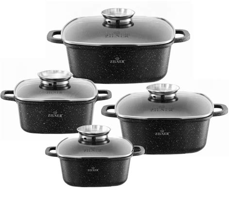 Zestaw 3 Brytfann Garnków 2,5 3,5 4,5 6.5L Zilner Zl-8555 - ZILNER ...