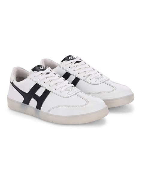 Overdrive Henry White Color Leather Lace Up Sneakers For Men ...