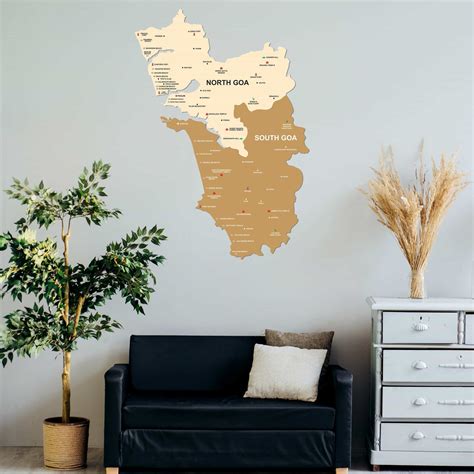 Goa Wooden Map WallArt • The Map Store
