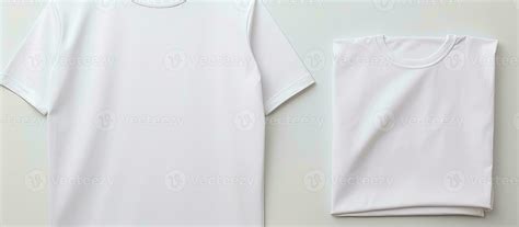 Photo of a white t shirt and towel on a blank white background with ...