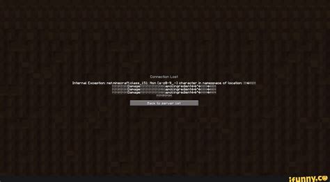 Image result for Minecraft Connection Lost Internal Exception