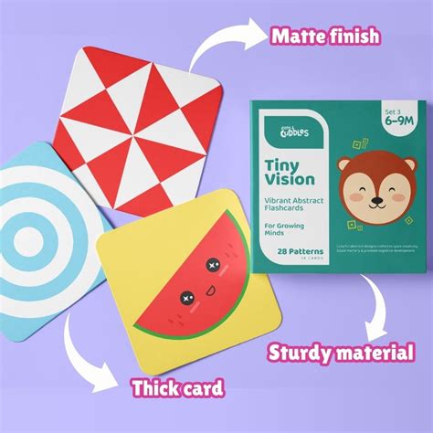 Cots and Cuddles Tiny Vision Flashcards for Kids Age 0 - 9 months Set ...