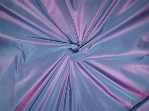 100% Pure Silk Taffeta 32 MOMME Pink x Blue color 54" wide TAF319[2 ...