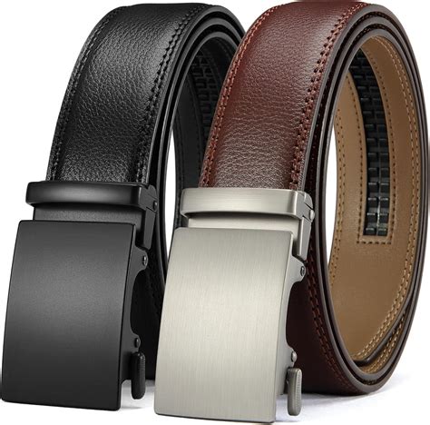 YOETEY Mens Belts 2 Pack, Ratchet Belts for Men - Adjustable Fit ...