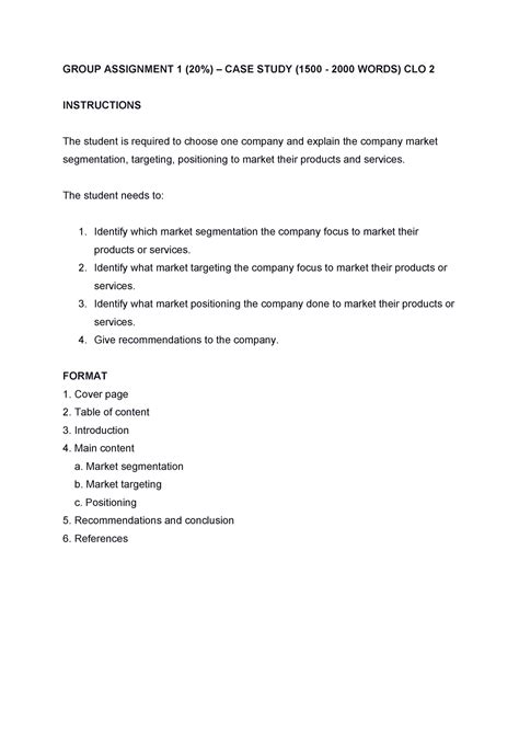 Marketing Strategy Assignment Examples 的图像结果