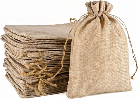 MAOOY 20pcs Hessian Bags with Drawstring,20X30cm Small Jute Bag ...