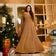 Buy Bonfire Ball - Gold shimmer stretchable Aline dress | Meera Plus Size