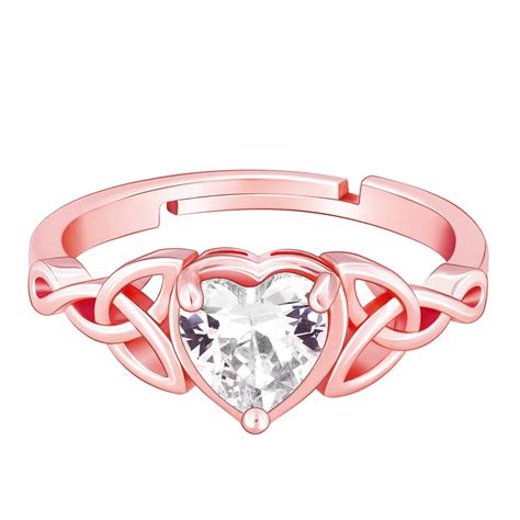 GIVA 925 Silver Rose Gold I Promise My Heart Ring, Adjustable | Gifts ...