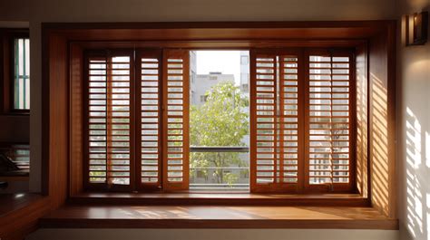 500 + Interior wooden jalousie shutters for luxury window nook design ...