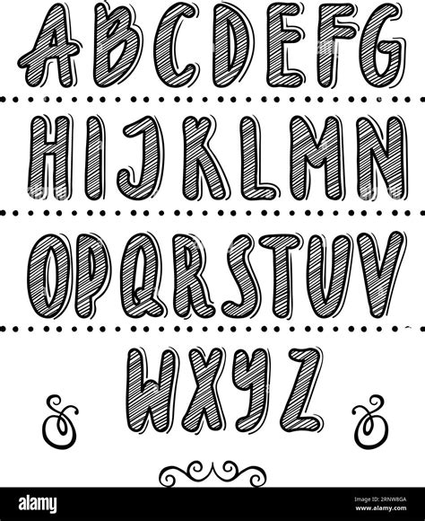 Decorative alphabet. Scribble letters. Hand drawn font Stock Vector Image & Art - Alamy