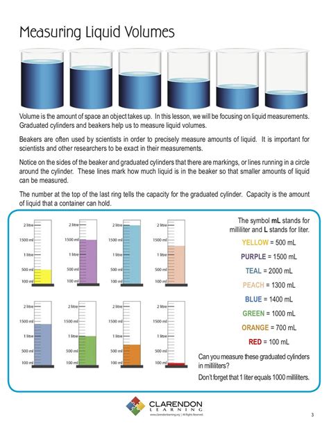 Measure Liquid Volume Worksheet - Printable And Enjoyable Learning