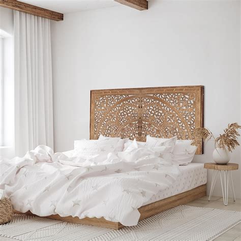 Amazon.com: King Wood Headboard | Carved Full Headboard Only | Wooden ...