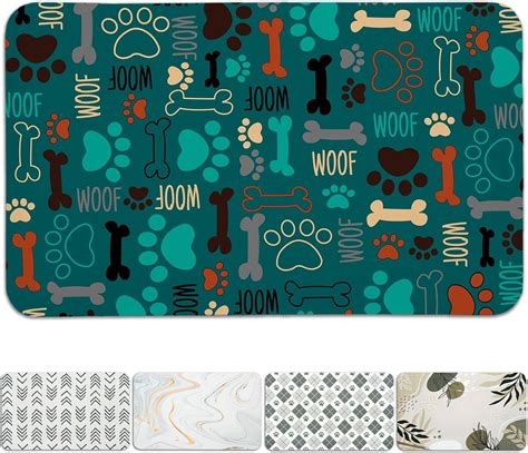 Amazon.com: Dog Food Mats for Floors Waterproof, Dog Cat Water Bowl ...