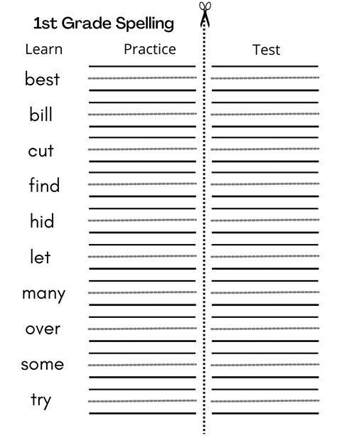 8 Printable First Grade Spelling Writing Worksheets - Etsy
