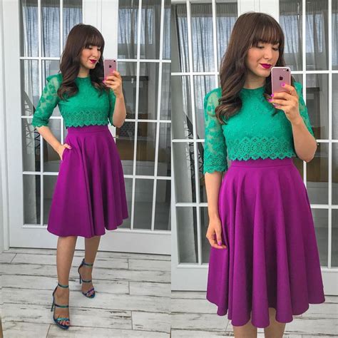 Dark purple skirt outfit ideas online